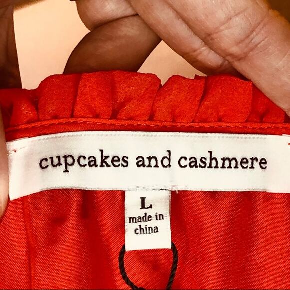 cupcakes & cashmere Damien Chiffon Dress NWT New Poppy Red size L - Picture 2 of 10